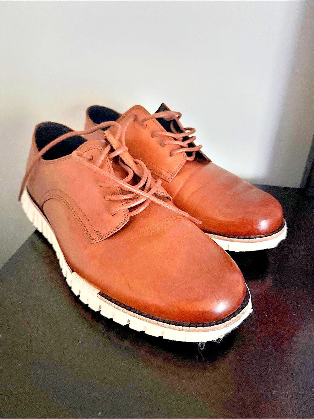 Cole Haan ZeroGrand Leather Oxford Shoes in Brown